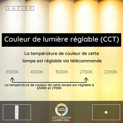 Lucide PINO - Lampe de table Rechargeable Intérieur/Extérieur - Batterie/Piles - LED Dim. - CCT - 1x1W 2700K/6500K - IP65 - Rvb - Blanc | Essential